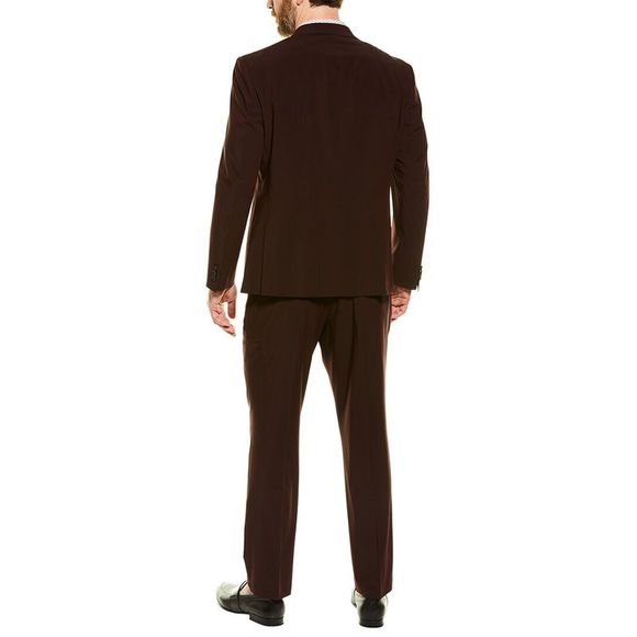 Perry Ellis Mens  2Pc Very Slim Fit Suit, Red - Picture 3 of 5